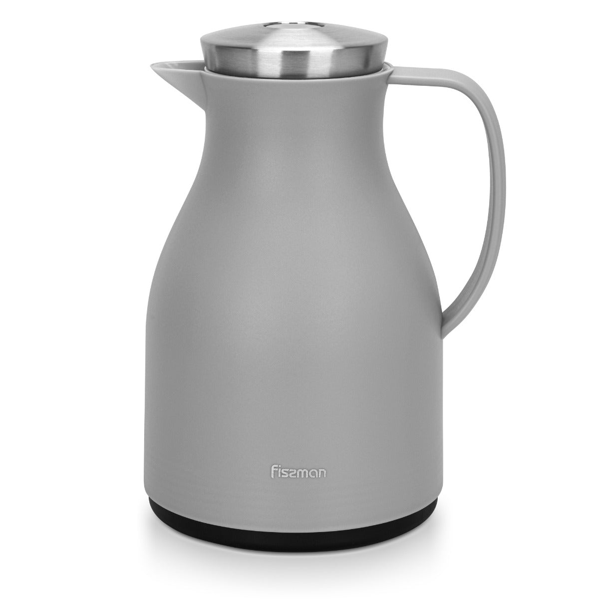 Fissman Vacuum Insulated Flask 1000 ML Grey With Pink Glass Liner