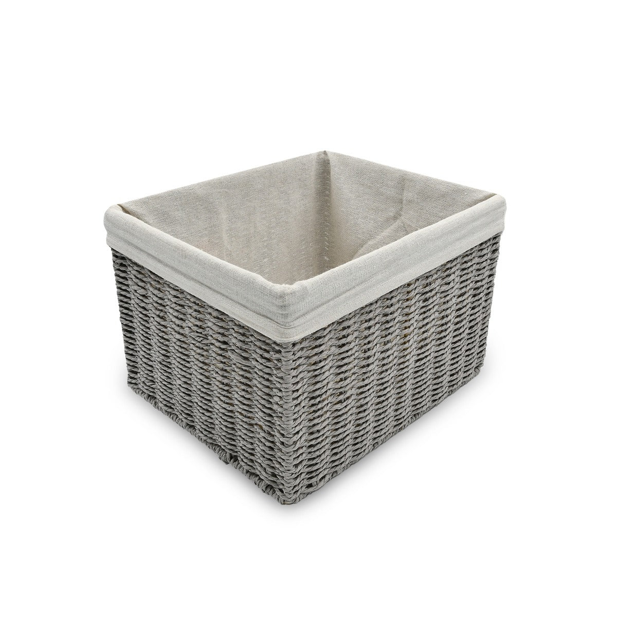 Homesmiths Storage Basket Grey with Liner  L25.4 x W30.5 x H20.3cm