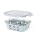 Beola 3 Compartment Glass Food Storage Container With Silicone Protective Sleeve, 1050Ml Ice Blue