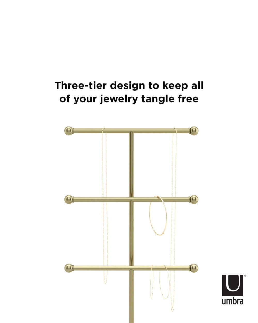 Umbra Trigem Jewelry Stand White Brass