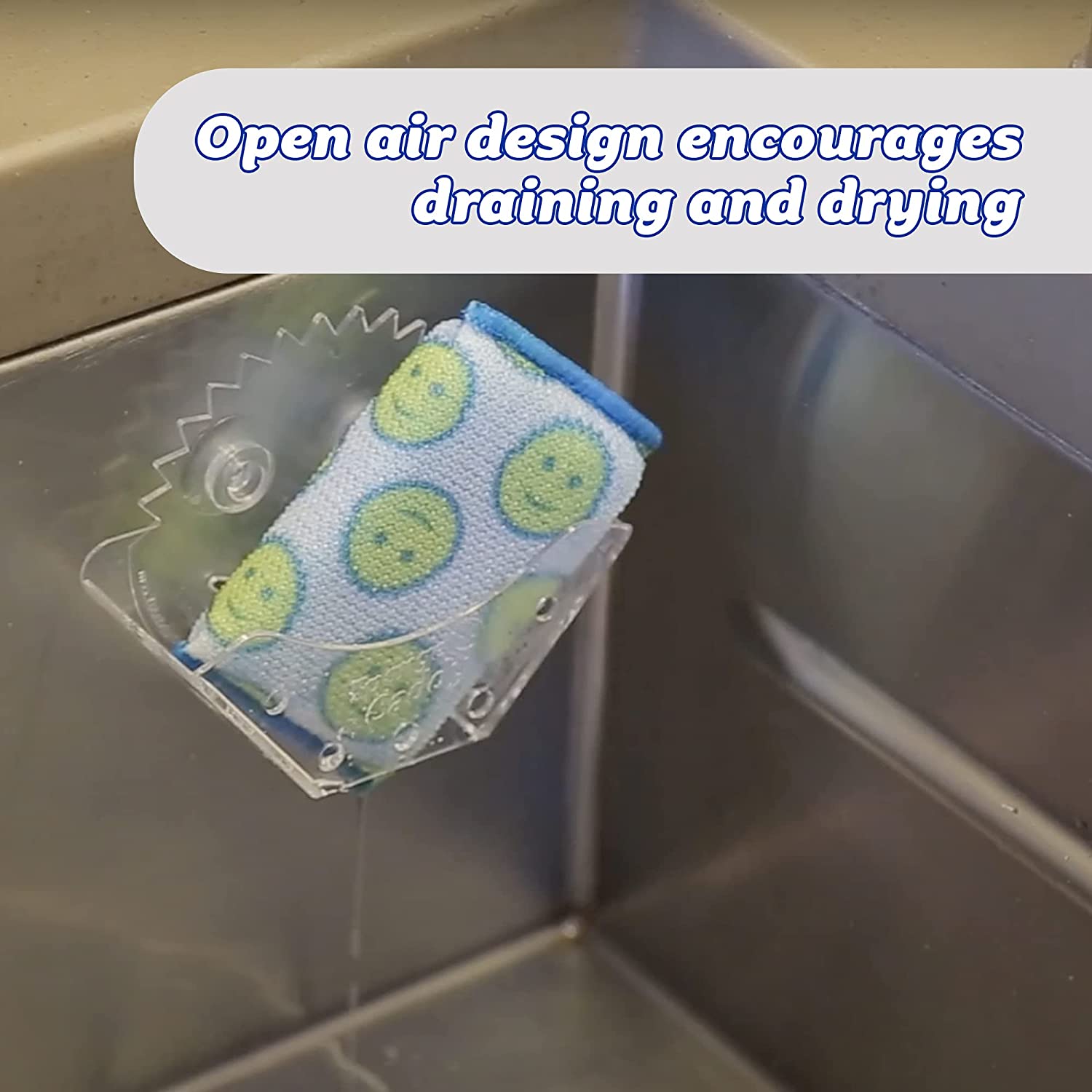 Scrub Daddy Sponge Caddy Holder With Suction Cups And Smart Storage