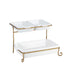 Shallow 2 Tier Rectangle Serving Set with Gold Stand 8 inch & 2 inch