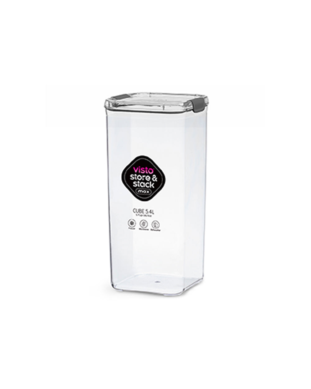 Visto Max 5.4 Liter Cube Storage Container with Clear Base & Lid