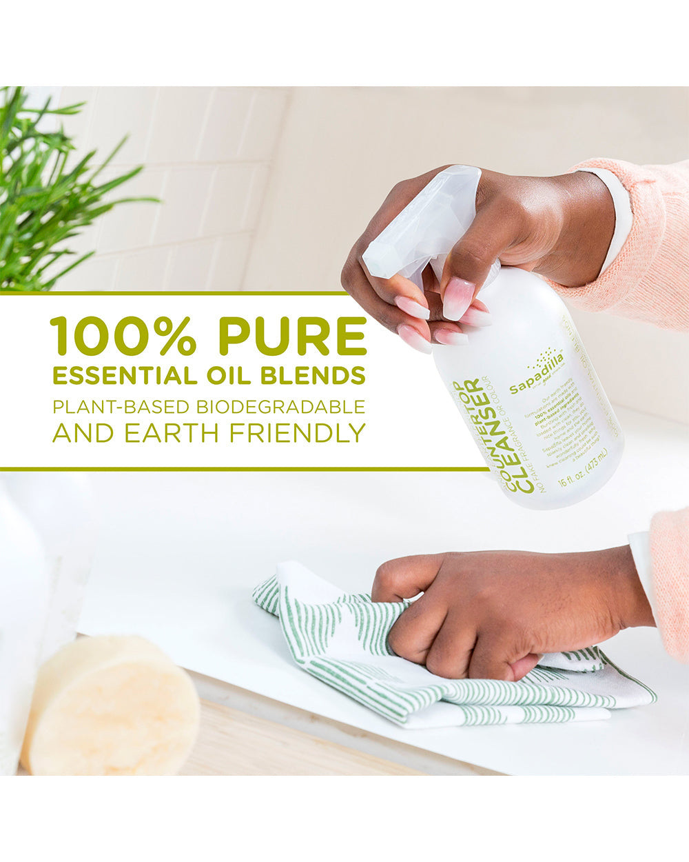 Sapadilla 16oz Countertop Cleanser Rosemary + Peppermint