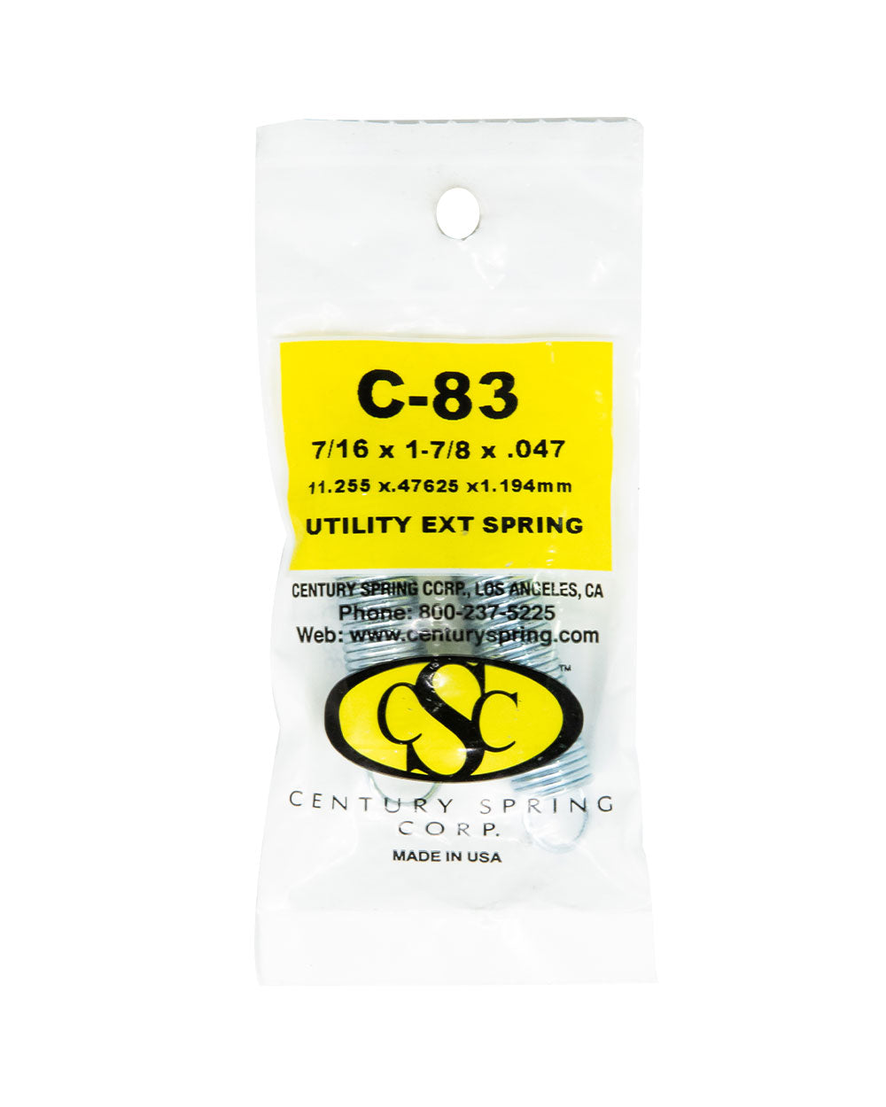 Utility Extension Spring 2 pack 7/16"x 1-7/8"x .047"