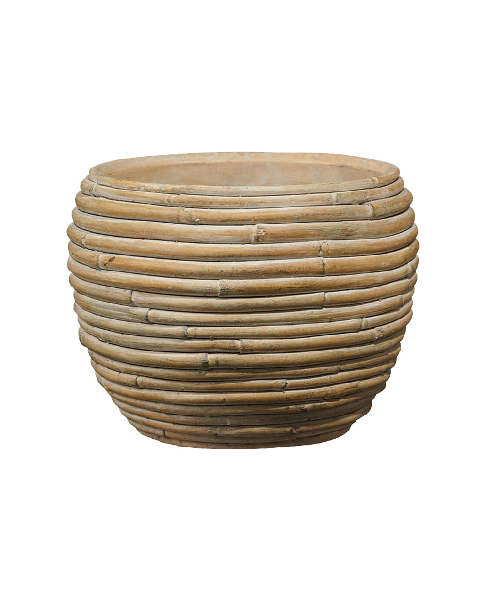 SK Maynmar Bamboo Round Planter 19cm Brown