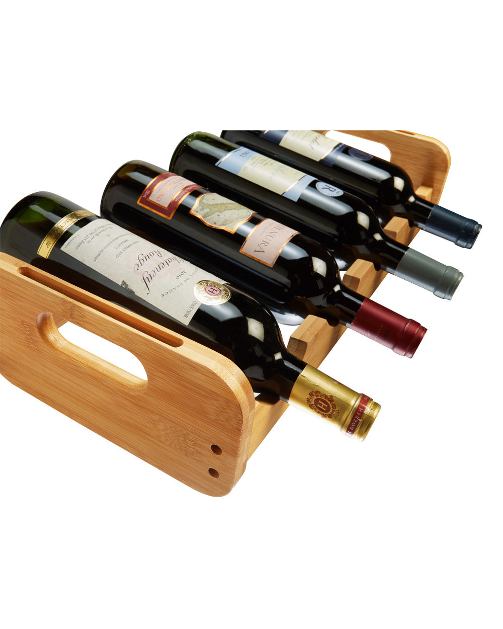 RTA 4 Bottle 1 Tier Bamboo Open Modular Wine Rack