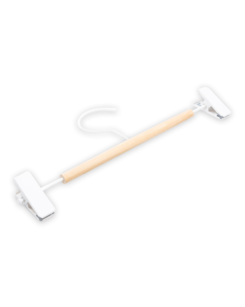 Whitmor Frosted Wire & Wood Set Of 3 Skirt Hanger White