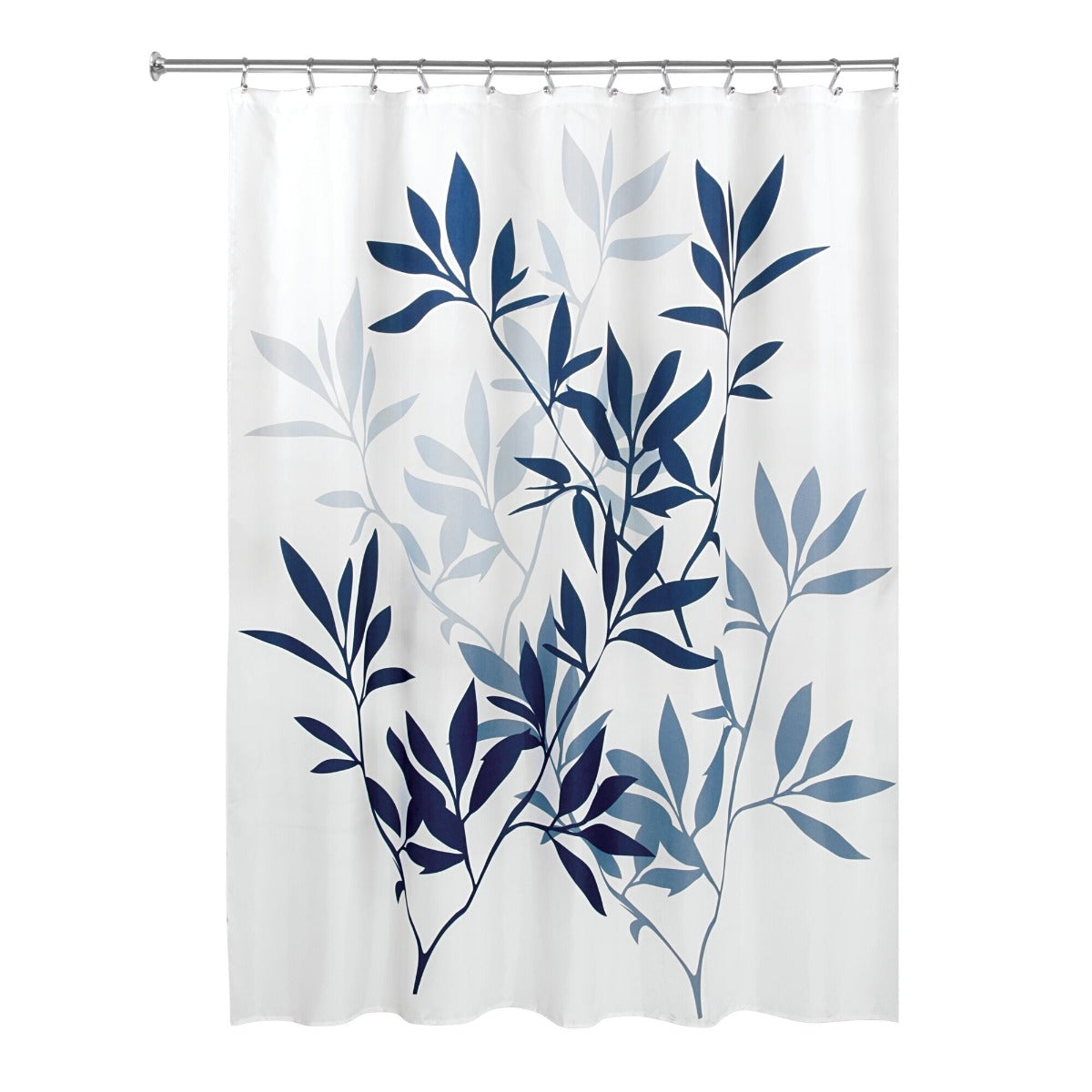 iDesign Leaves Short Curtain Navy/Slate Blue