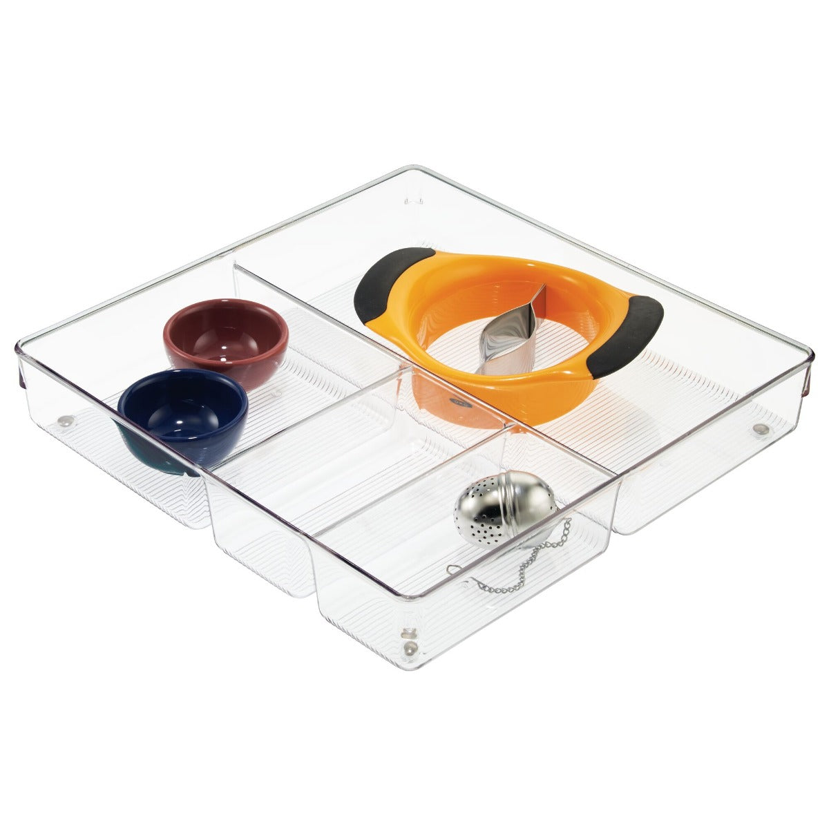 iDesign RPET Linus 4 Section Drawer Organizer Clear
