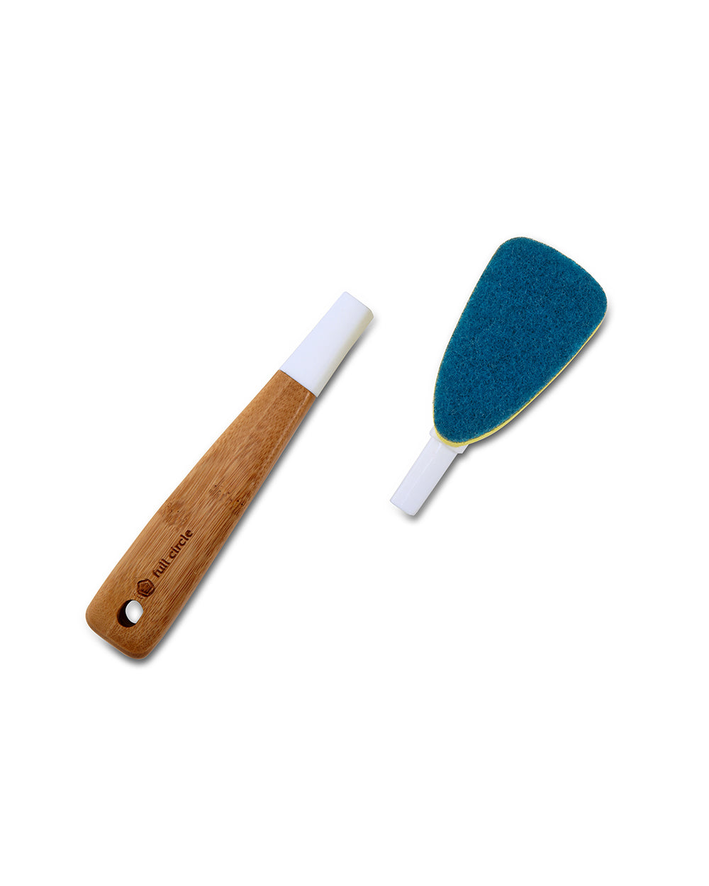 Full Circle Laid Back Replaceable Dish Washing Sponge Bamboo Handle