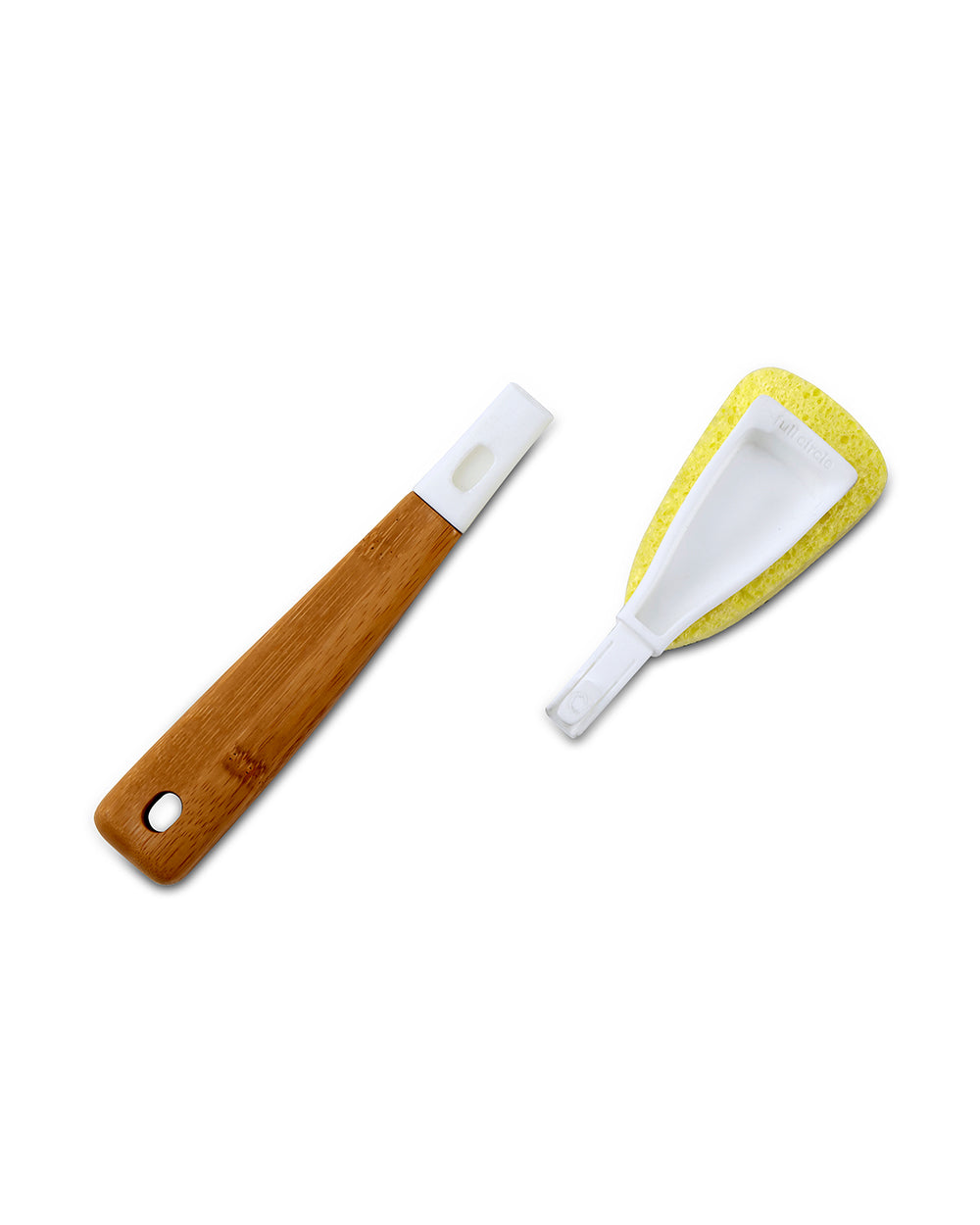 Full Circle Laid Back Replaceable Dish Washing Sponge Bamboo Handle