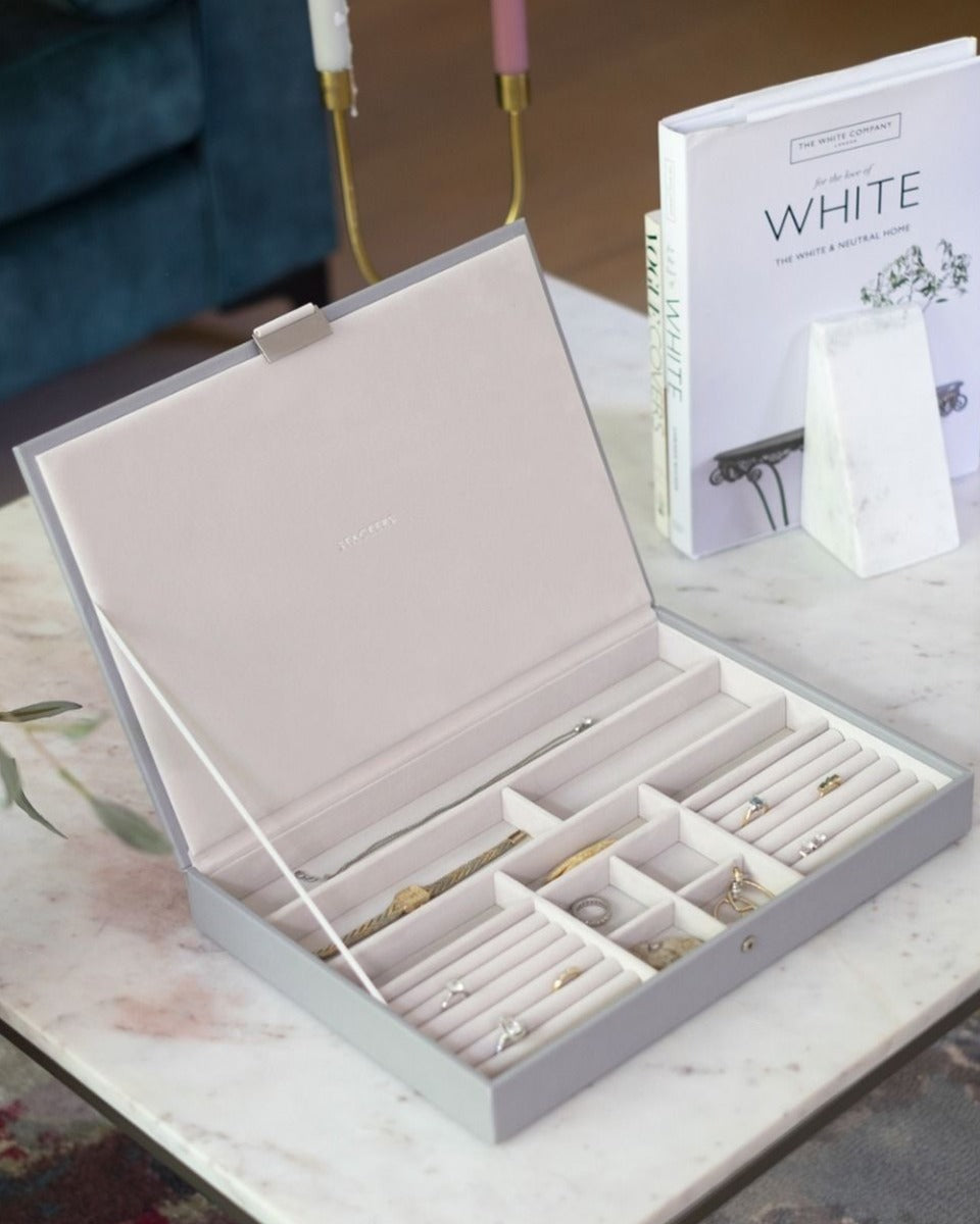 Stackers Pebble Grey Jewelry Box with Super Size Lid