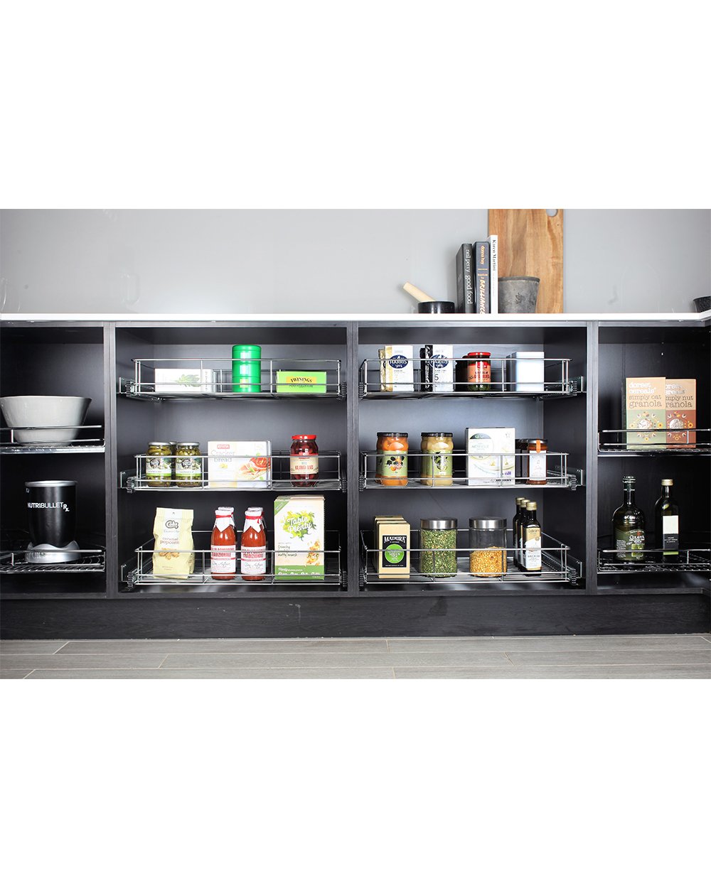 Tansel Pull Out Pantry Stainless Steel Wire Pull Out Drawers L 396 x H 100 x W 485 mm
