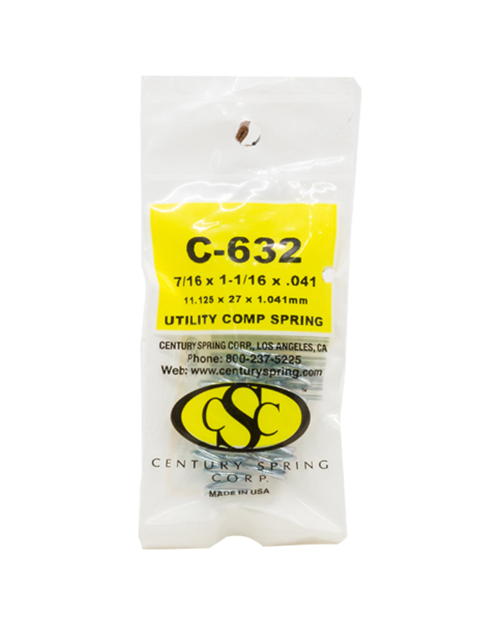Utility Comprssn Spring 11.1 x 27 x 1.04 mm Pack of 4