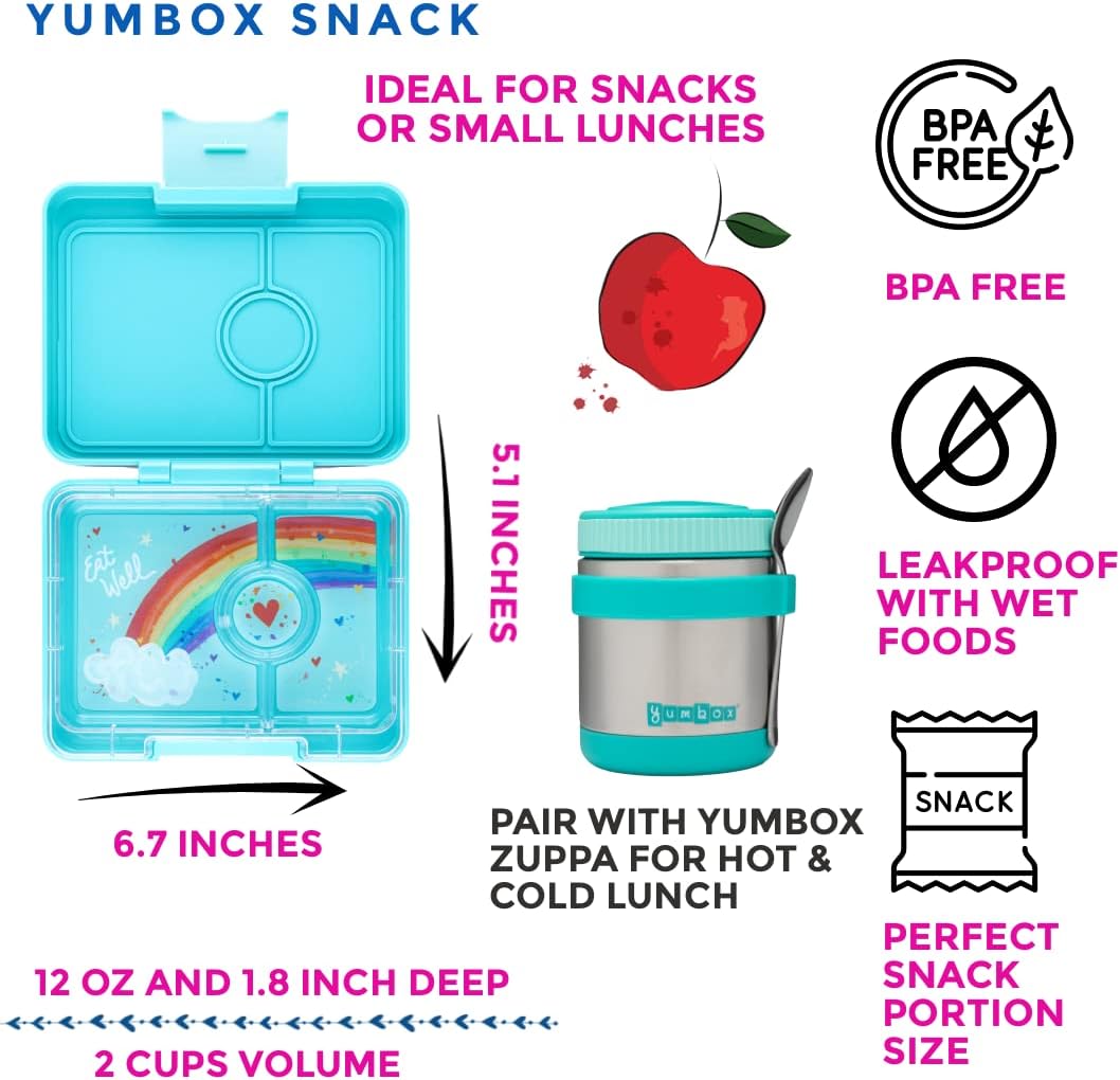 Yumbox Snack 3-Compartment Snack Box Aqua