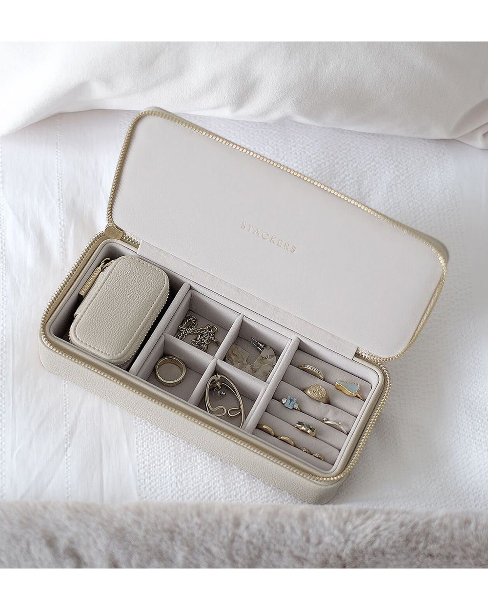 Stackers Large Travel Jewellery Box Oatmeal