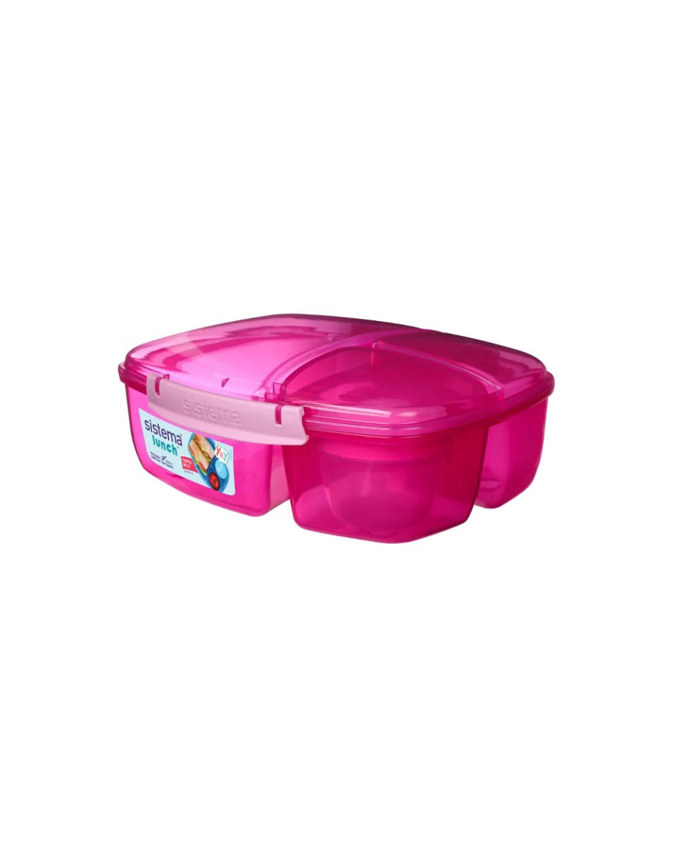 Sistema Triple Split Lunch & Yogurt 2L Pink