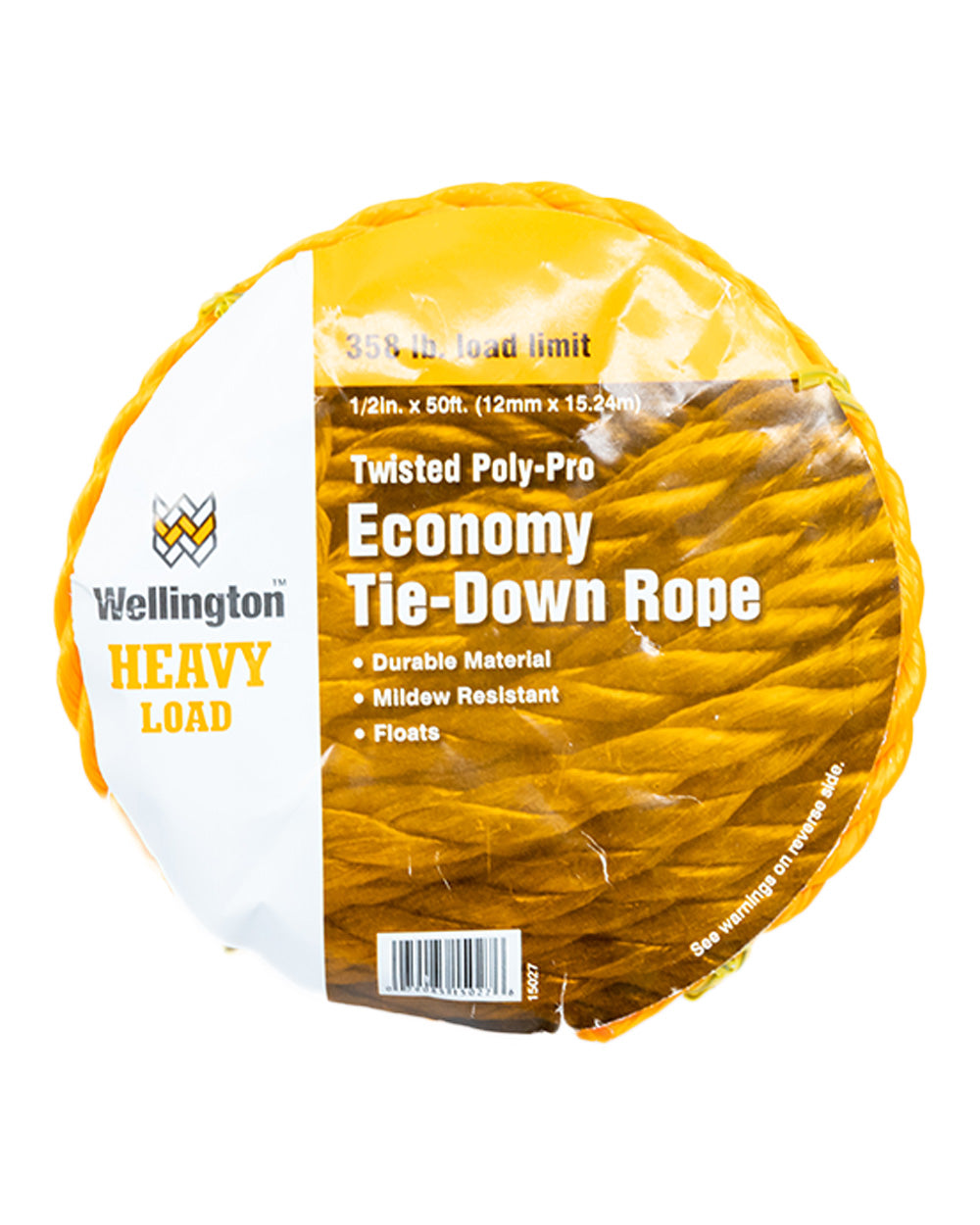 Wellington Cordage 1/2"x50' Yellow Poly Rope