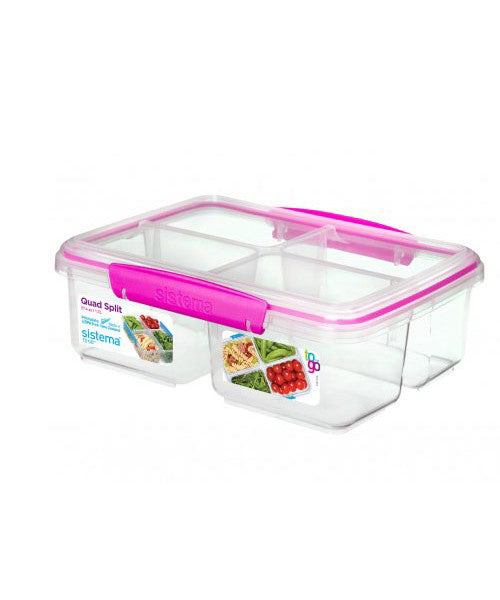 Sistema Quad Split To Go 1.74L Pink Clip