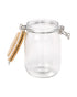 Tala 980ML Glass Jar with Bamboo Clip Top Lid Stainless Steel Clips & Clear Silicone Seals