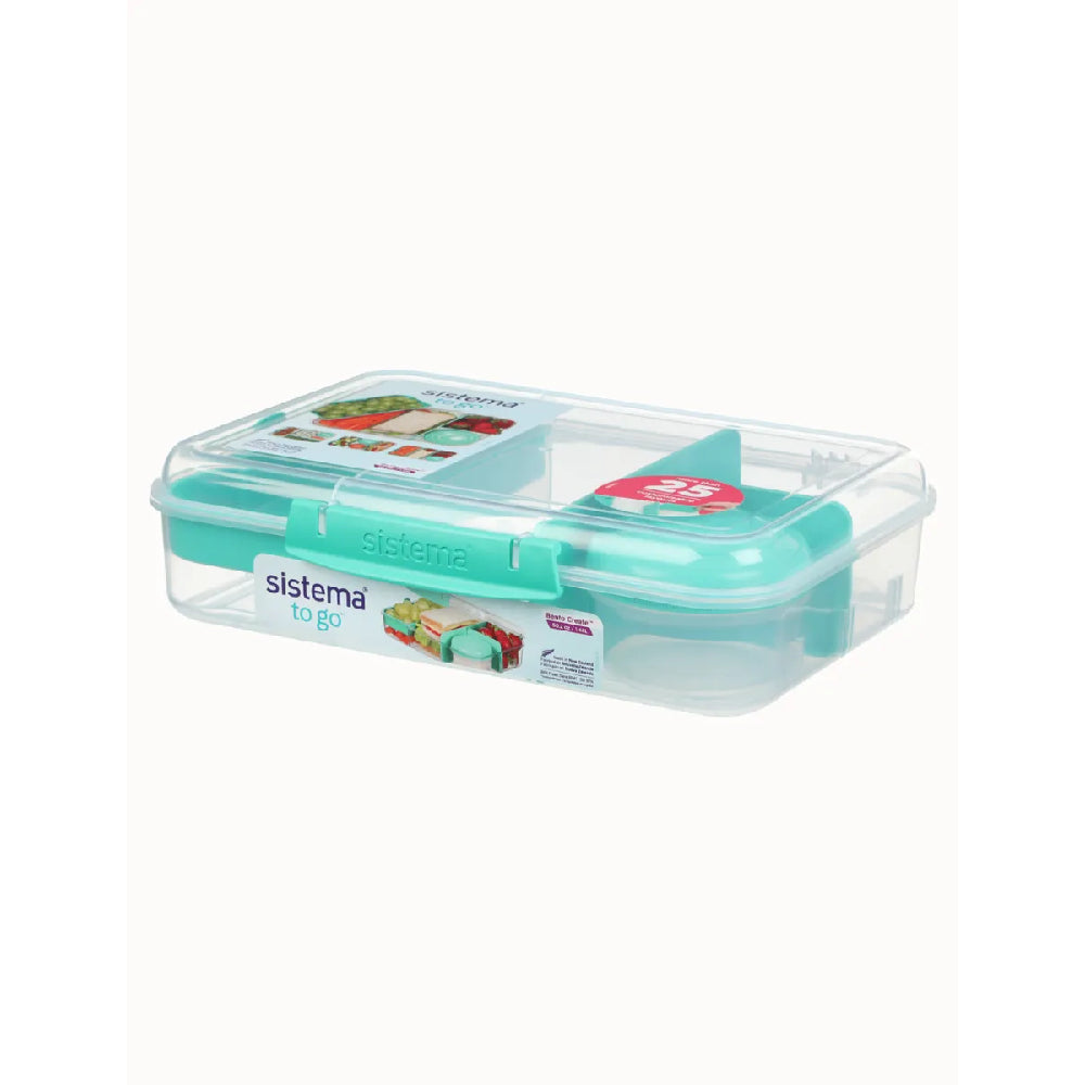 Sistema 1.48L Bento To Go with Mini Bite and Moveable Dividers Teal