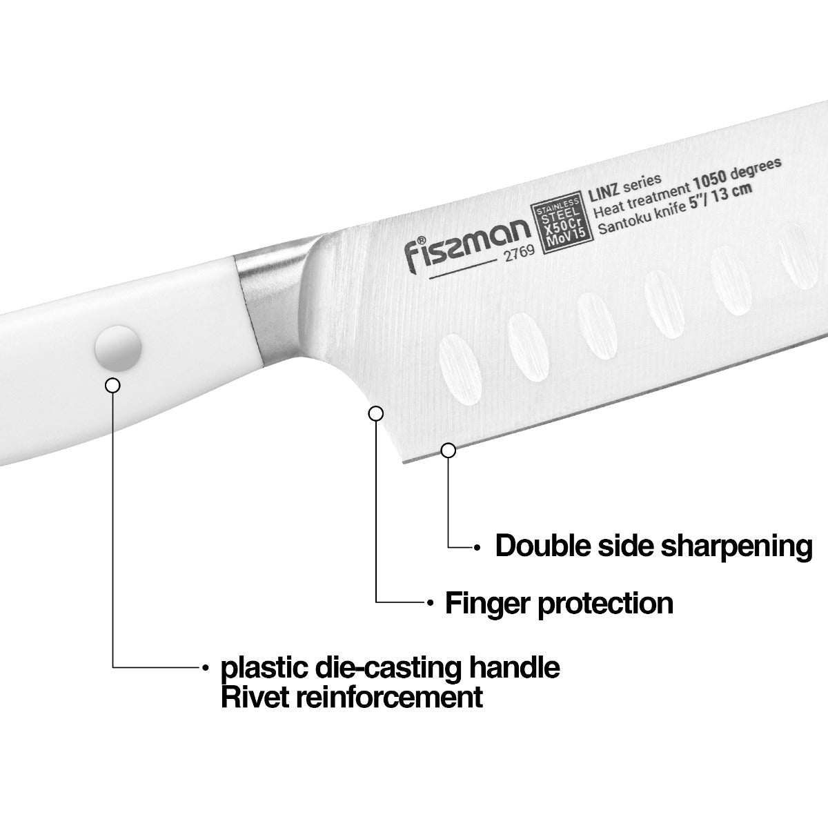 Fissman 5 Inches Santoku Knife Linz Steel