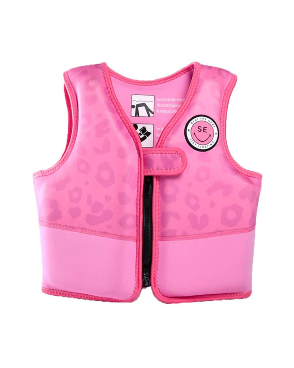 Swim Essentials Pink Leopard Swimming Vest 4-6 years