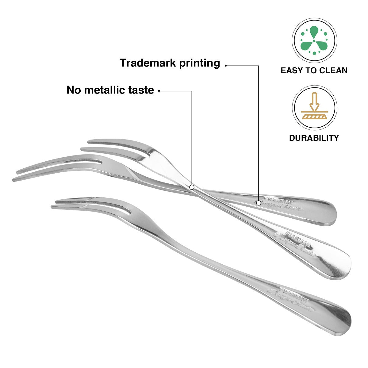 Fissman Set of 3 Fruit Forks Flavia 13cm Stainless Steel