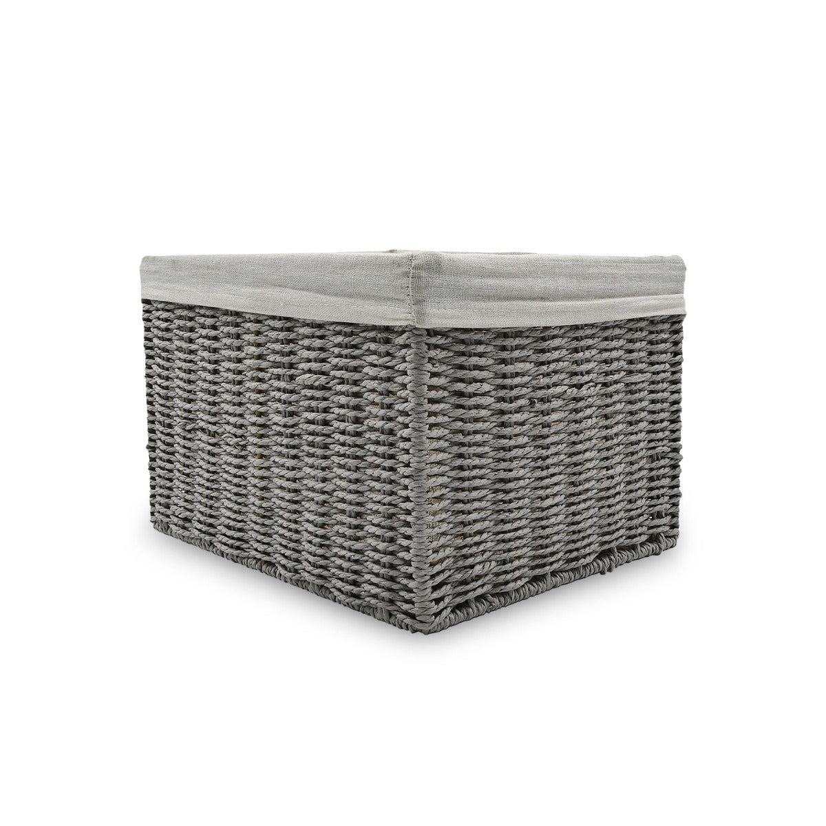 Homesmiths Storage Basket Grey with Liner  L25.4 x W30.5 x H20.3cm