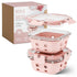Beola Set Of 2 Glass Food Storage Containers With Silicone Protective Sleeve, 320Ml Blush Pink