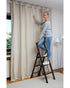 Wenko Folding 3 Step Aluminum Ladder Black