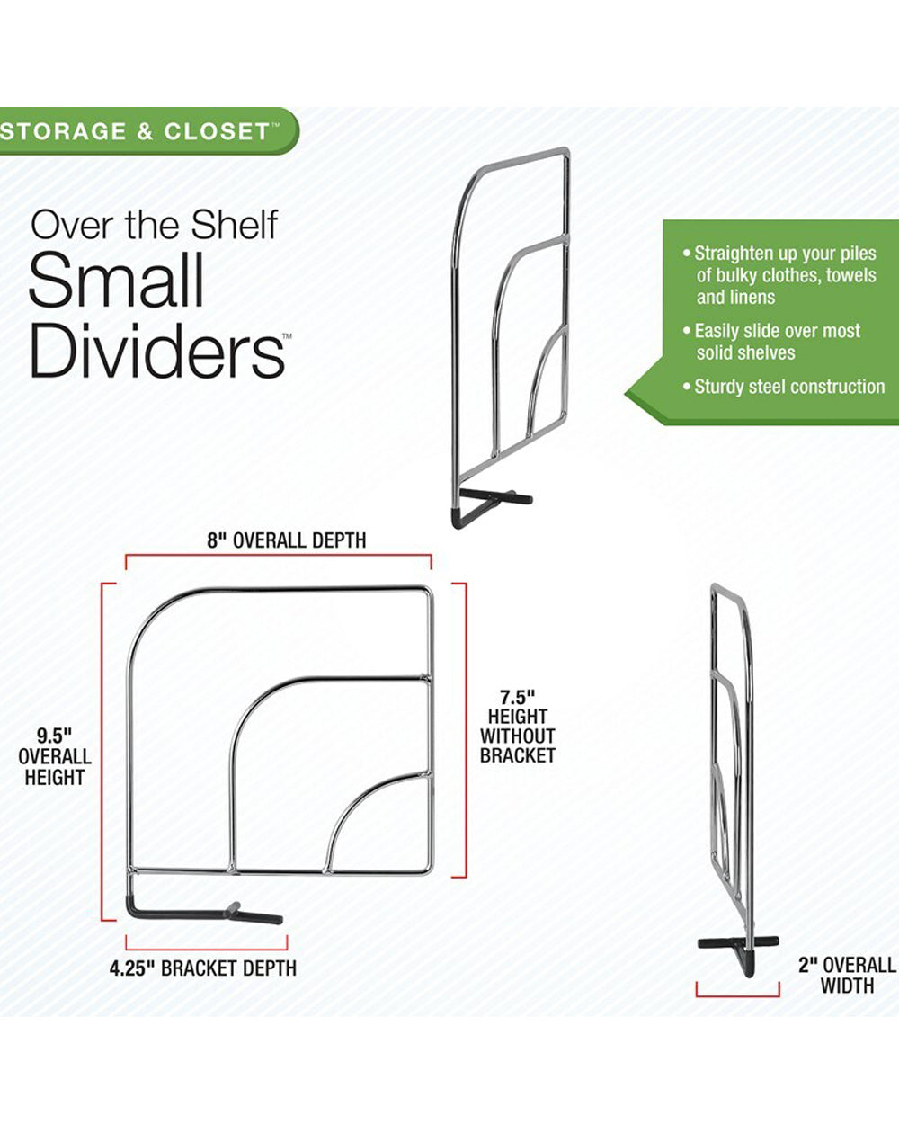 Spectrum Over the Shelf Dividers for Solid Shelf Peggable Sleeve Set Small