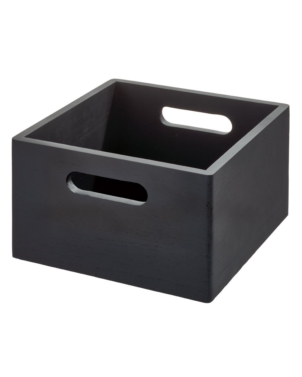 The Home Edit Wood All Purpose Bin 10 x 10 x 6 inch Black