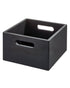 The Home Edit Wood All Purpose Bin 10 x 10 x 6 inch Black