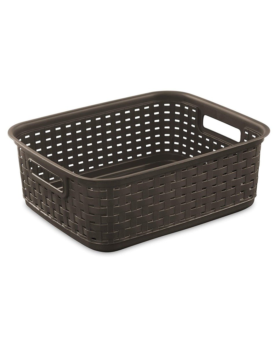 Sterilite Short Weave Basket Espresso