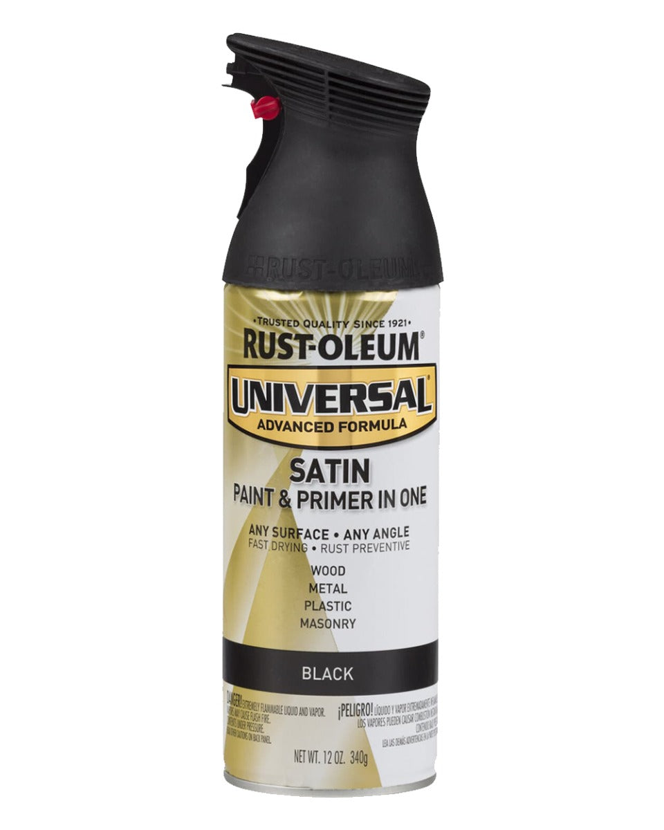 RustOleum Universal Spray Satin Black 12Oz