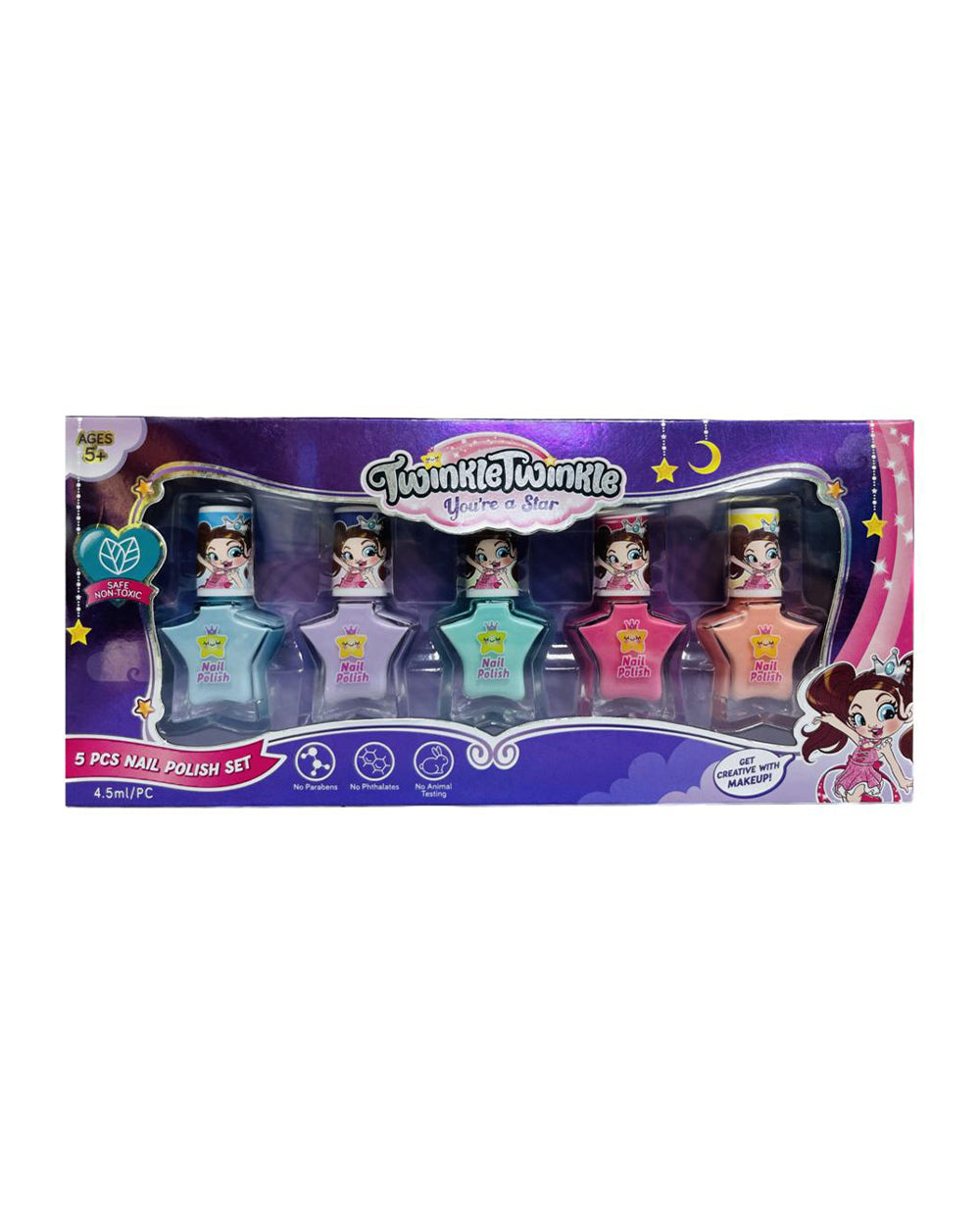 Twinkle Twinkle 5 Pieces Nail Polish Set By Homesmiths