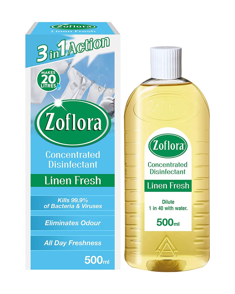 Zoflora Linen + Spring + Lemonzing 500ML Pack Of 3