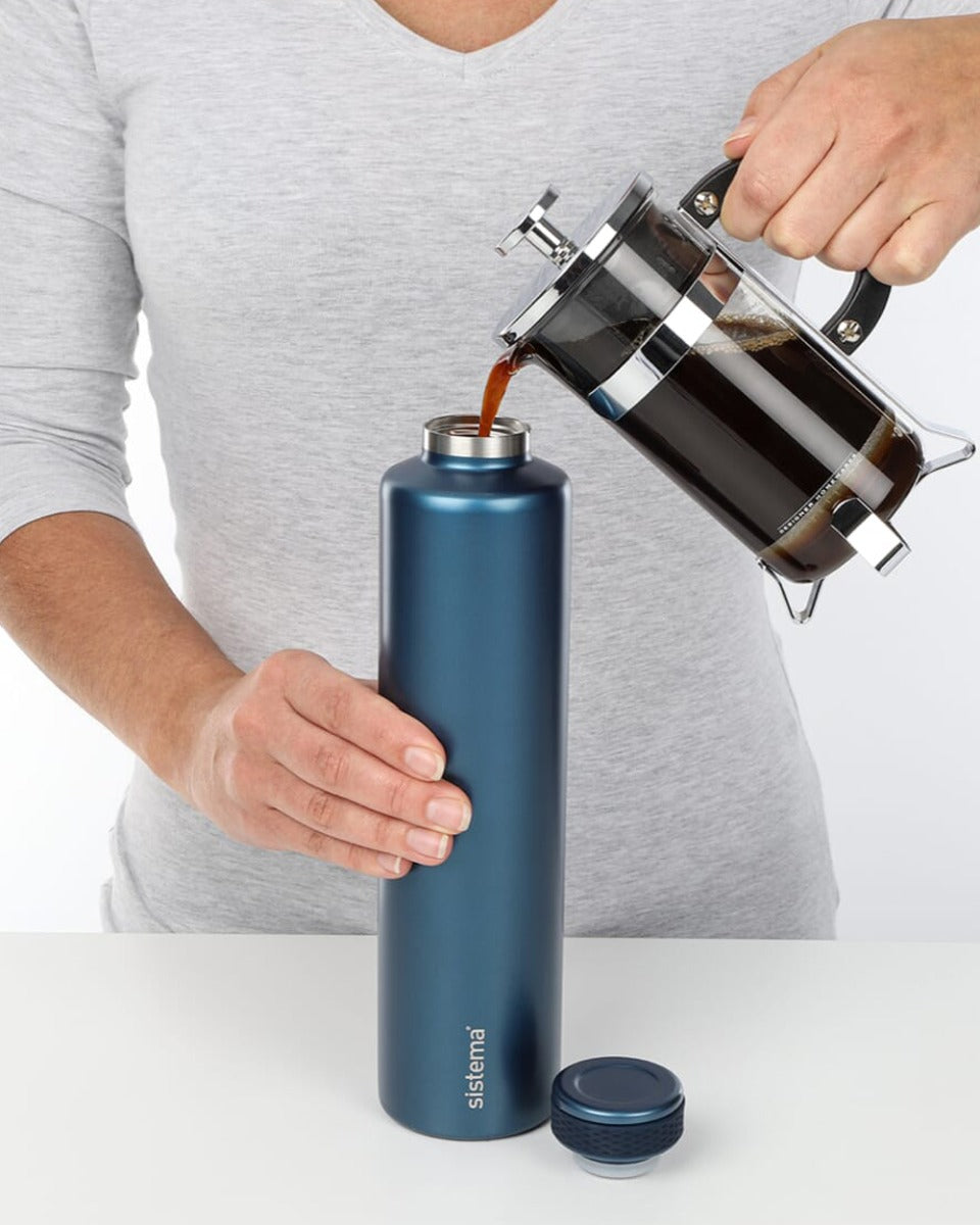 Sistema 600ML Chic Stainless Steel Bottle Blue