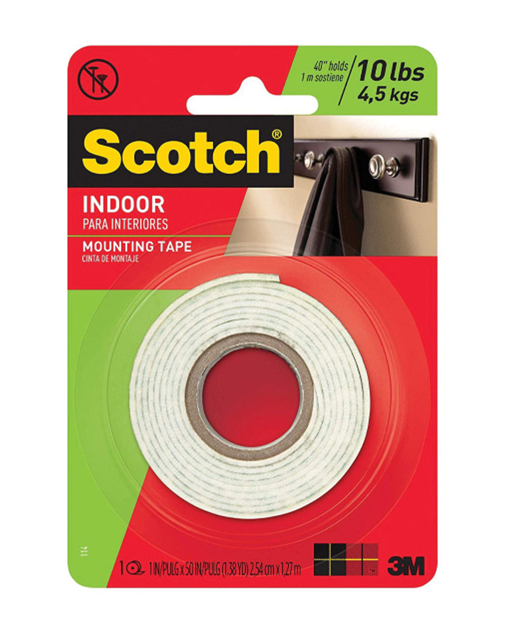 Scotch Heavy-Duty Double-Sided Mounting Roll 2.54" x 1.27 Metre