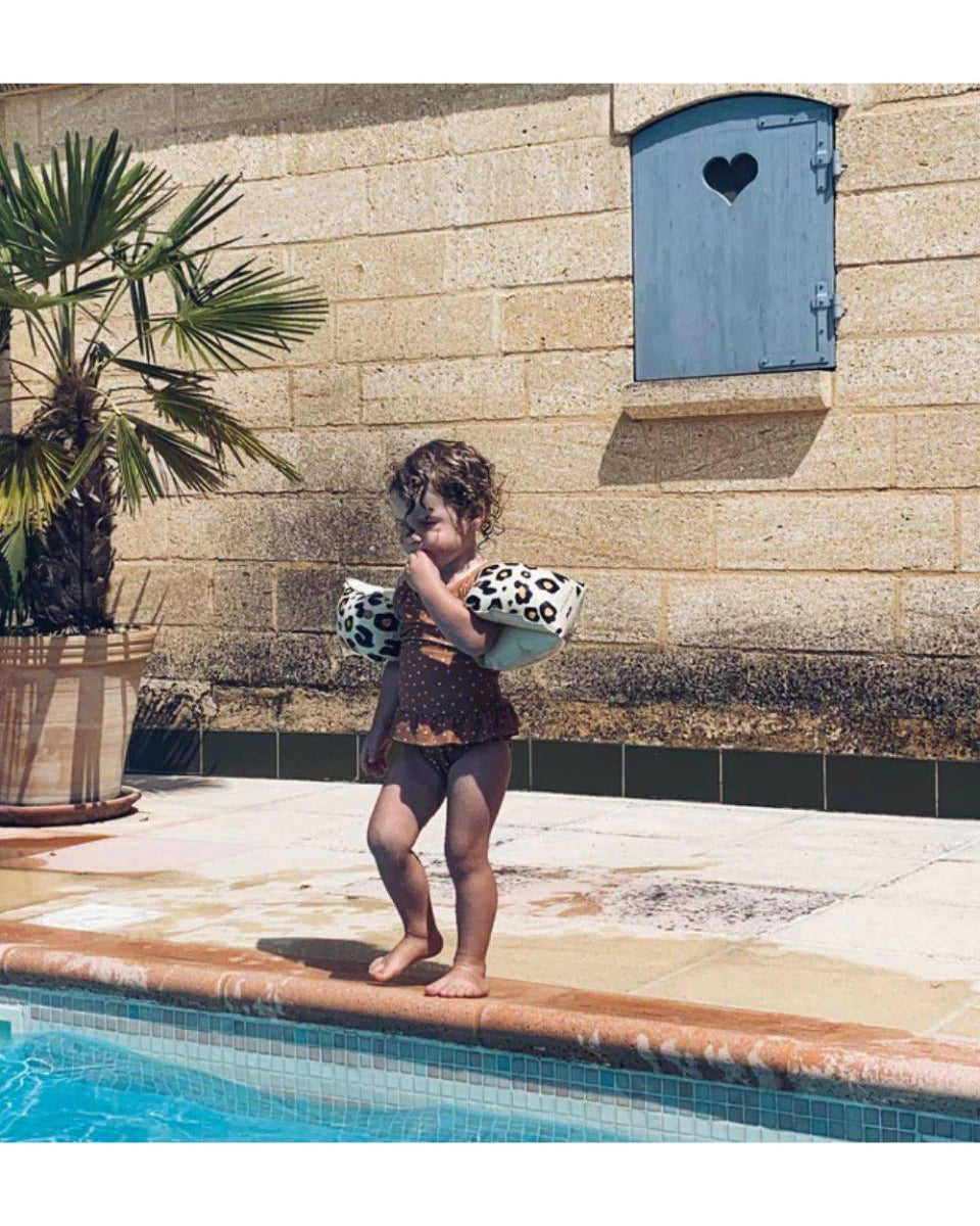 Swim Essentials Beige Leopard Inflatable Swimming Armbands 0-2 years