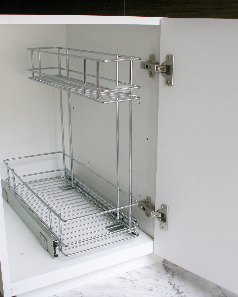 Tansel 2 Tier Detergent Pull Out with Slides (Bottom) W 200 x (Top) W 150 x H 430 x L 485 mm