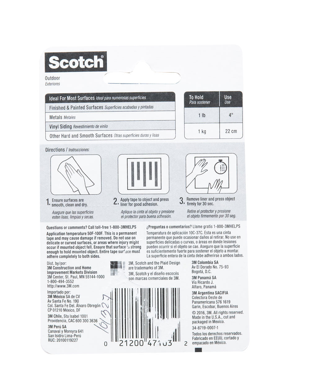 Scotch Outdoor Mounting Tape 411