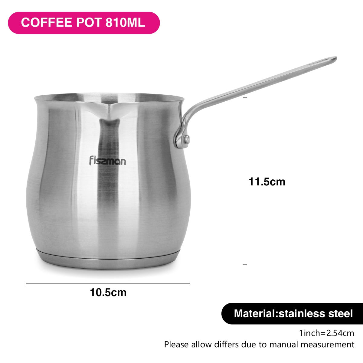 Fissman Turkish Coffee Pot 810ML with Induction Bottom Stainless Steel