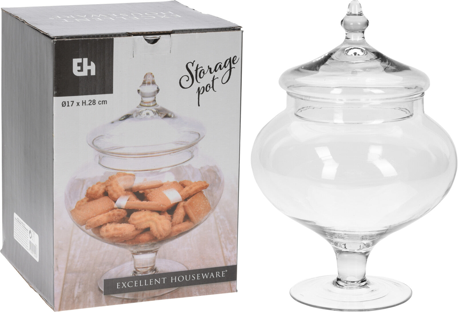 Homesmiths Storage Pot On Foot With Lid