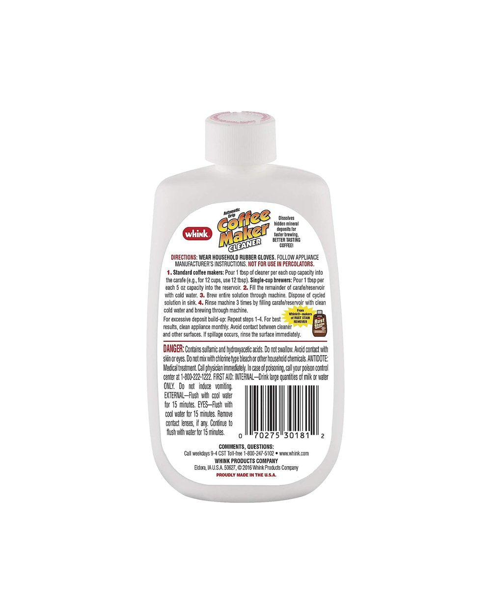 Whink 10oz Coffee Maker Cleaner