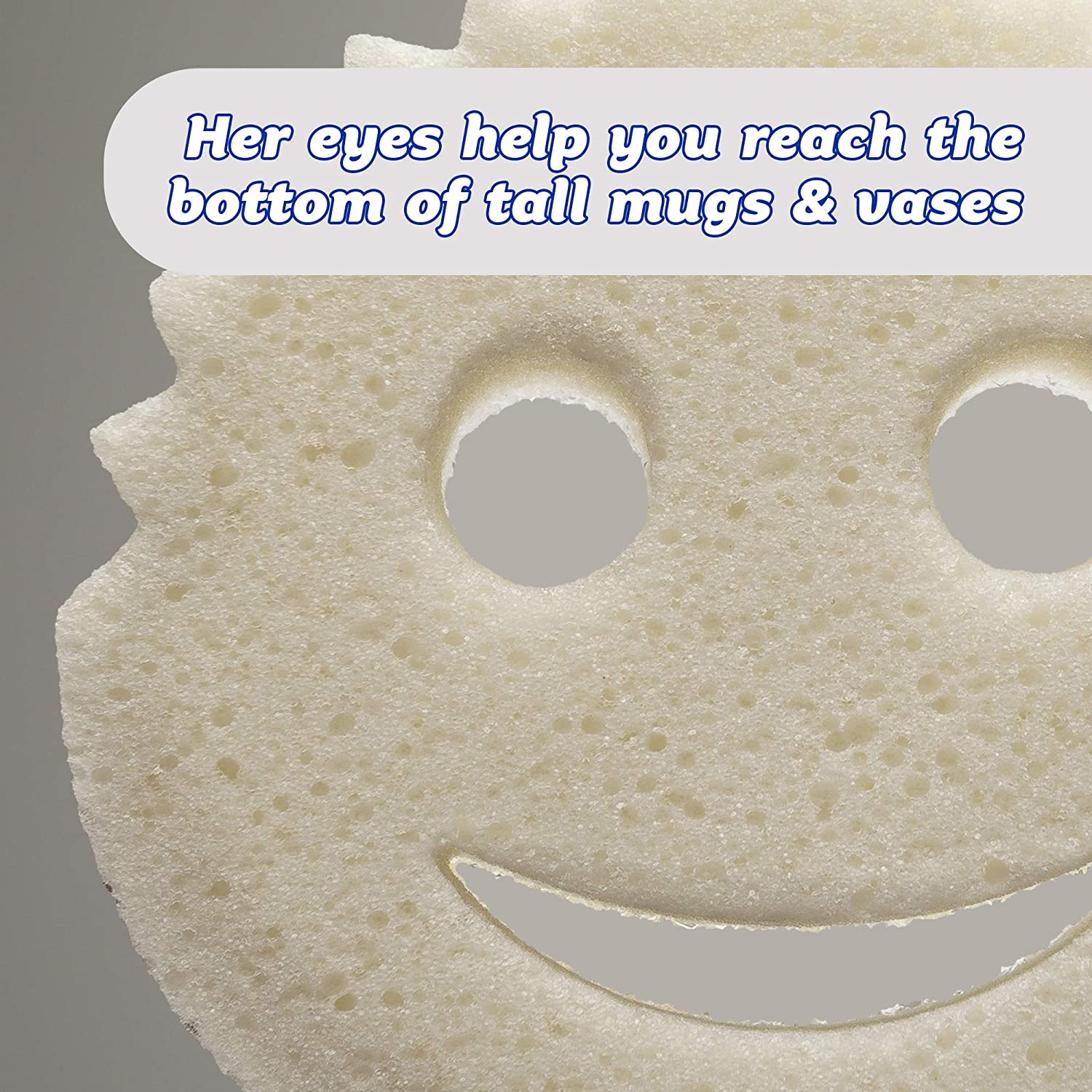 Scrub Daddy Scrub Mommy, Dual-Sided Scrubber & Sponge, Dye/Scratch Free White