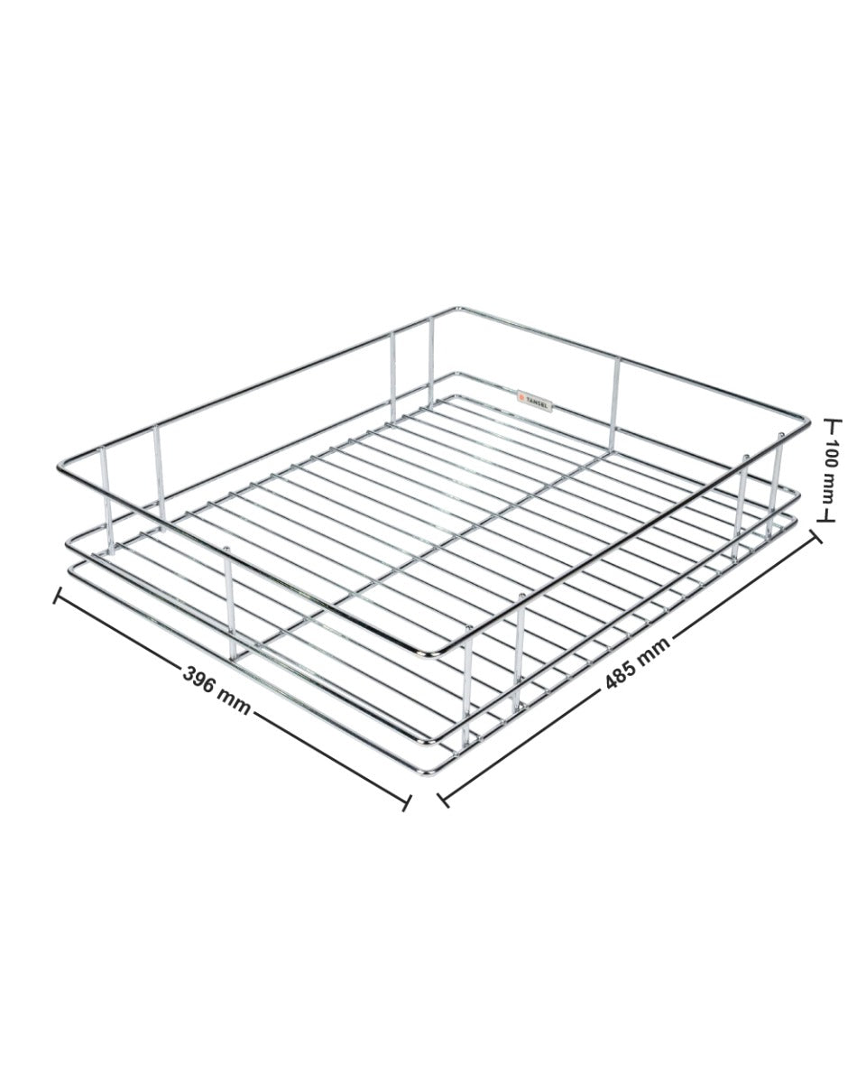 Tansel Pull Out Pantry Stainless Steel Wire Pull Out Drawers L 396 x H 100 x W 485 mm