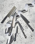 Samura Harakiri Kitchen Knives with Black Handles Set of 5 Paring, Utility & Chef's Knife